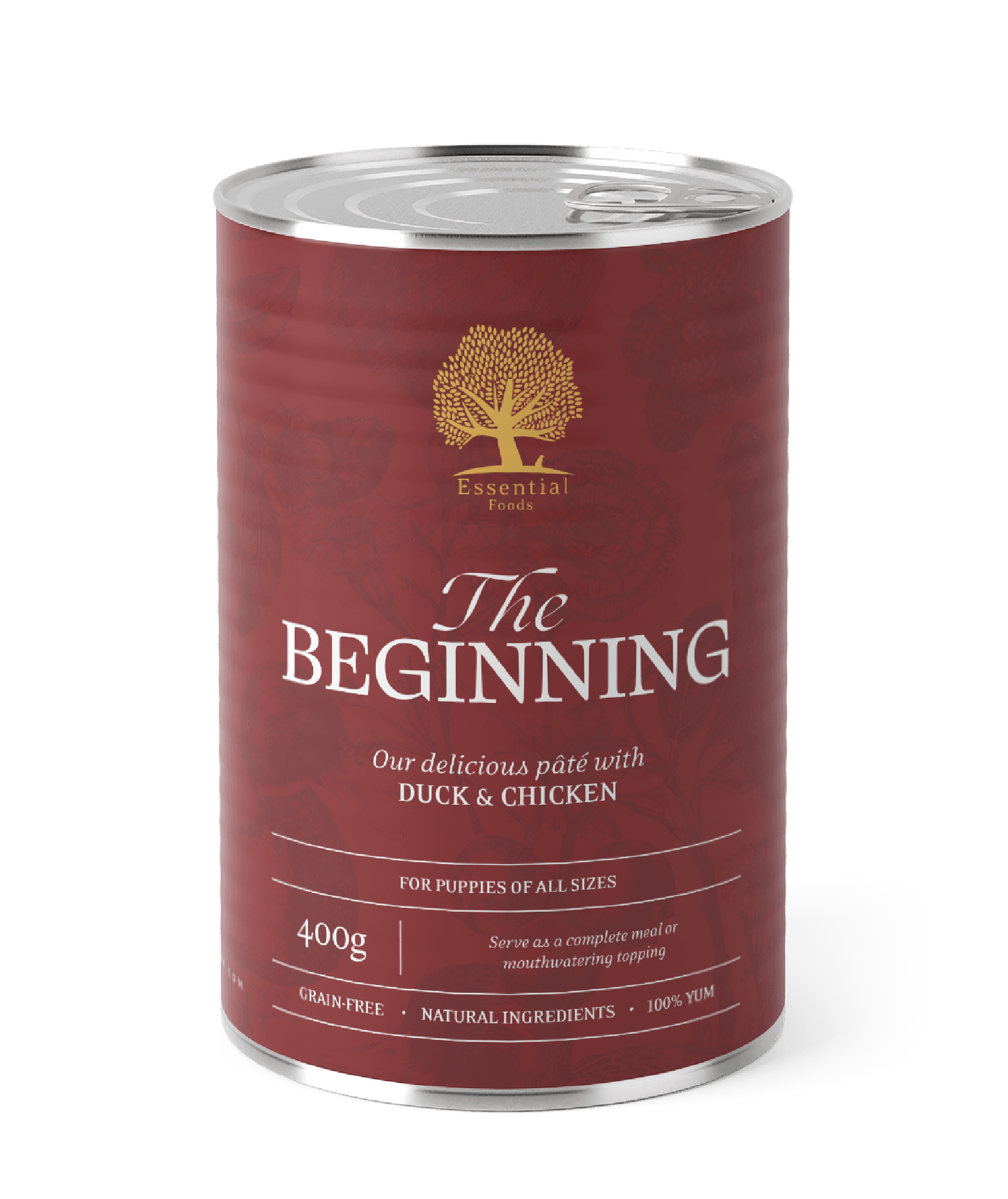 Essential the Beginning – Våtfôr med and og kylling | 400g
