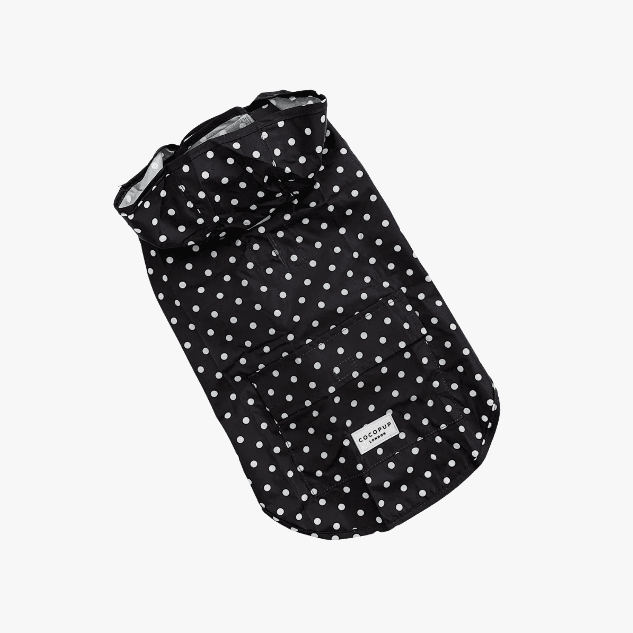 Black Polka Dot - Regnjakke til hund