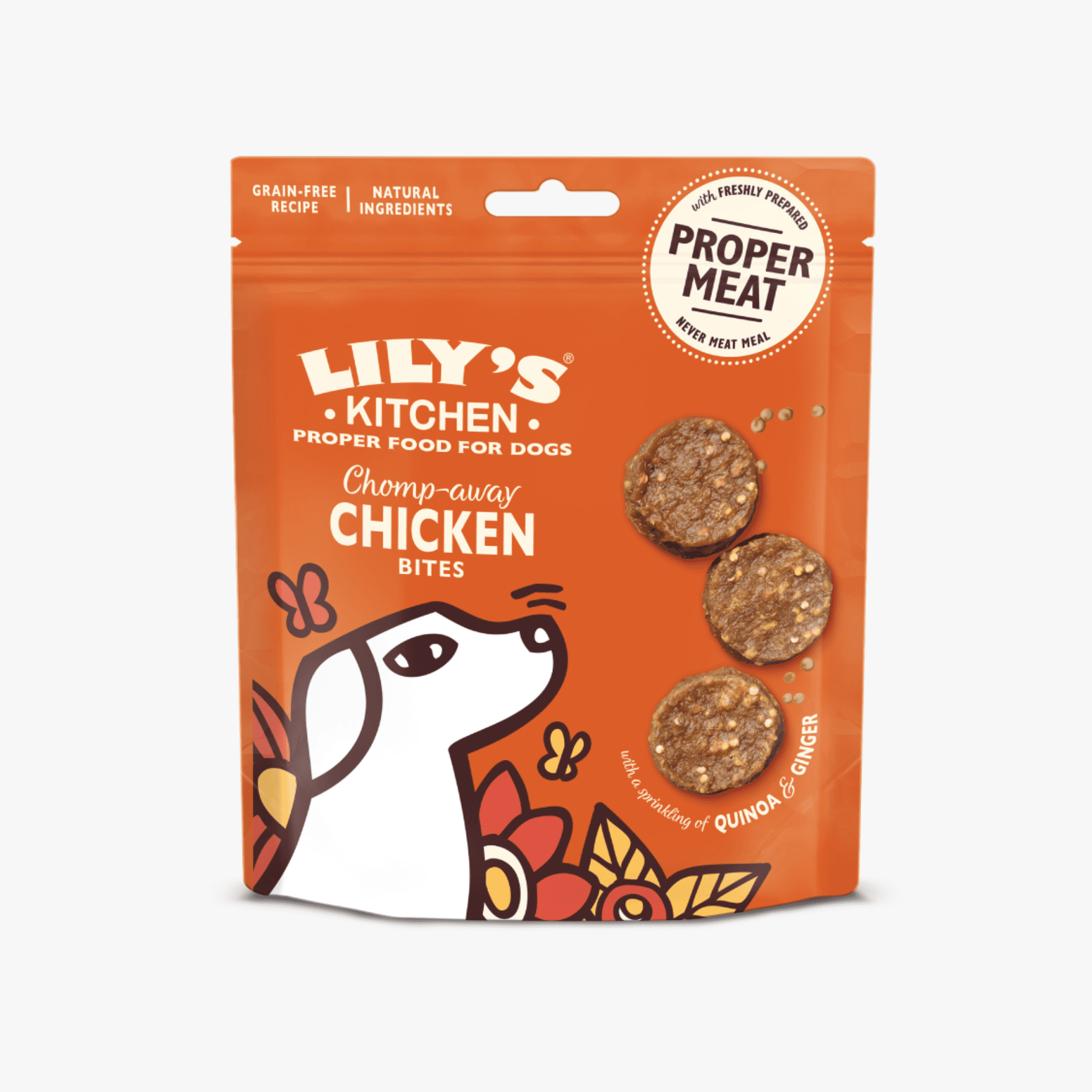 Lily's Kitchen Chomp-Away Chicken Bites 70g – Godbiter med kylling