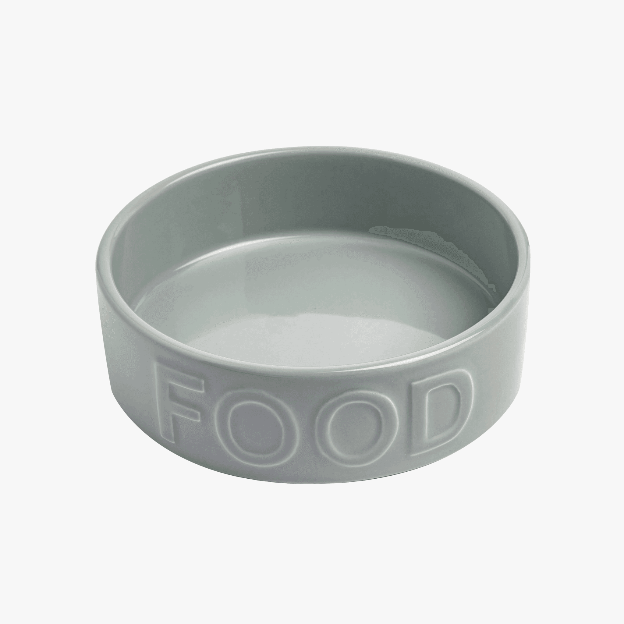 Klassisk "FOOD" Hundeskål - Grå