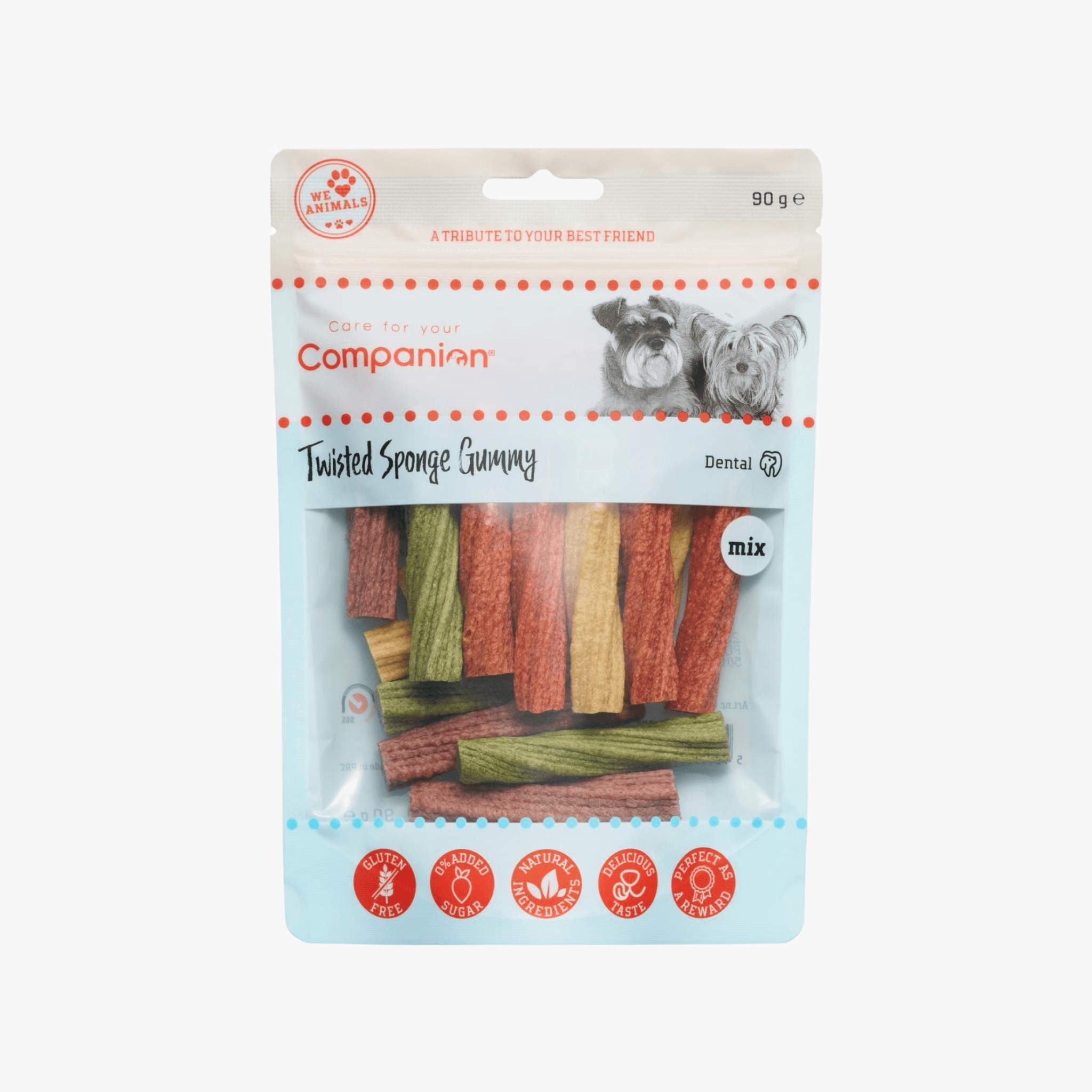 Twisted Sponge Gummy - Tyggepinner til hund90g