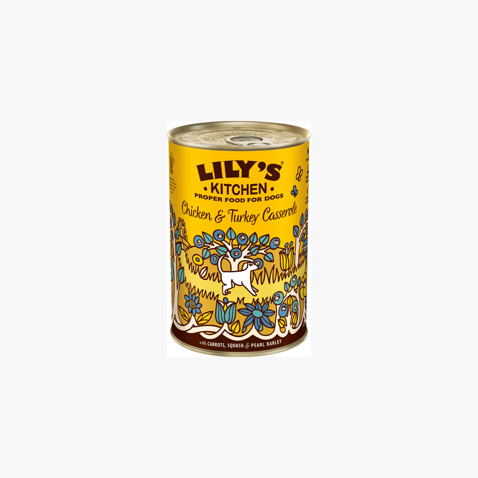 Lily’s Kitchen Chicken Casserole – Våtfôr til voksene hunder med Kylling, Kalkun, Brun ris og Grønnsaker | 400g