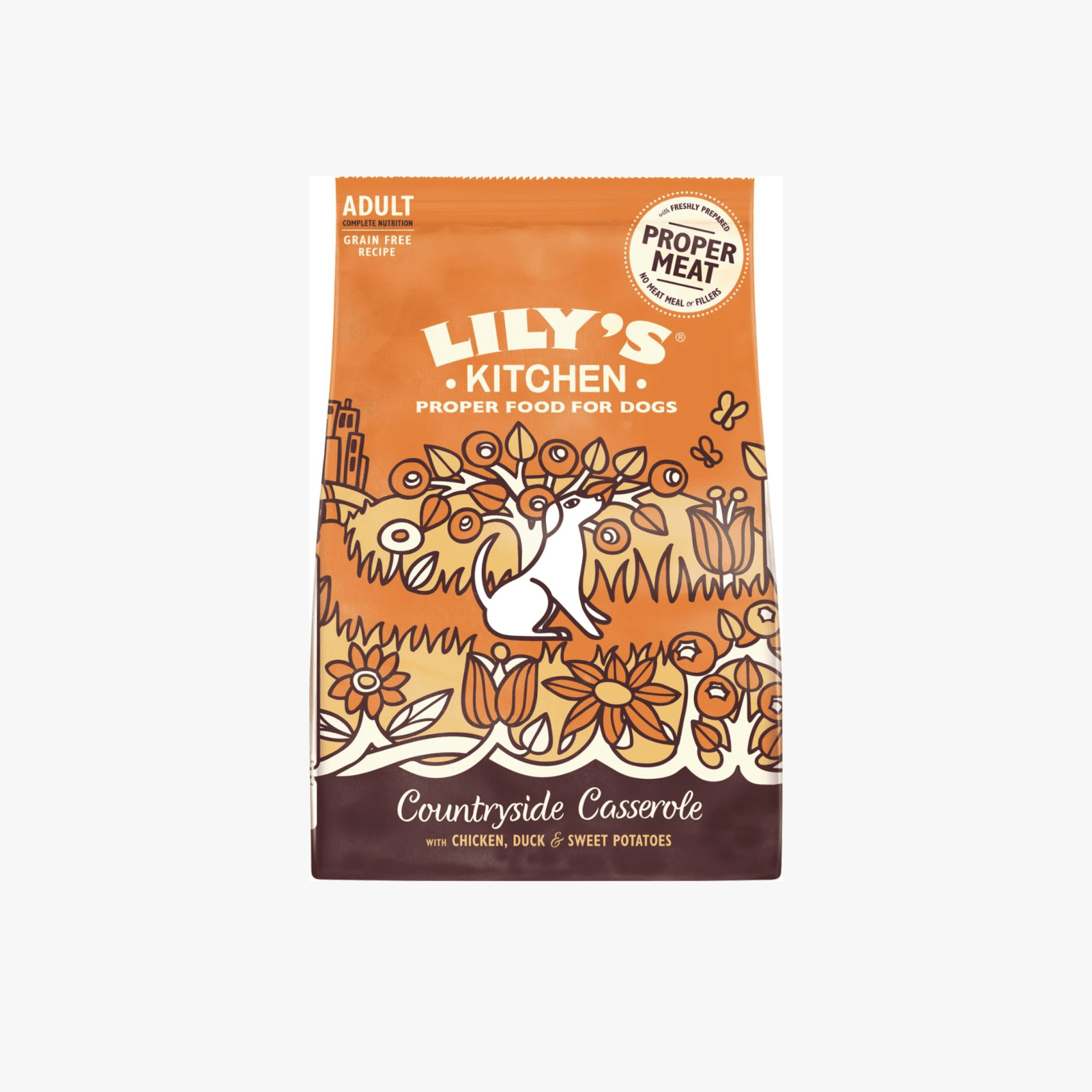 Lily’s Kitchen Countryside Casserole – Tørrfôr for voksne hunder med Kylling og And