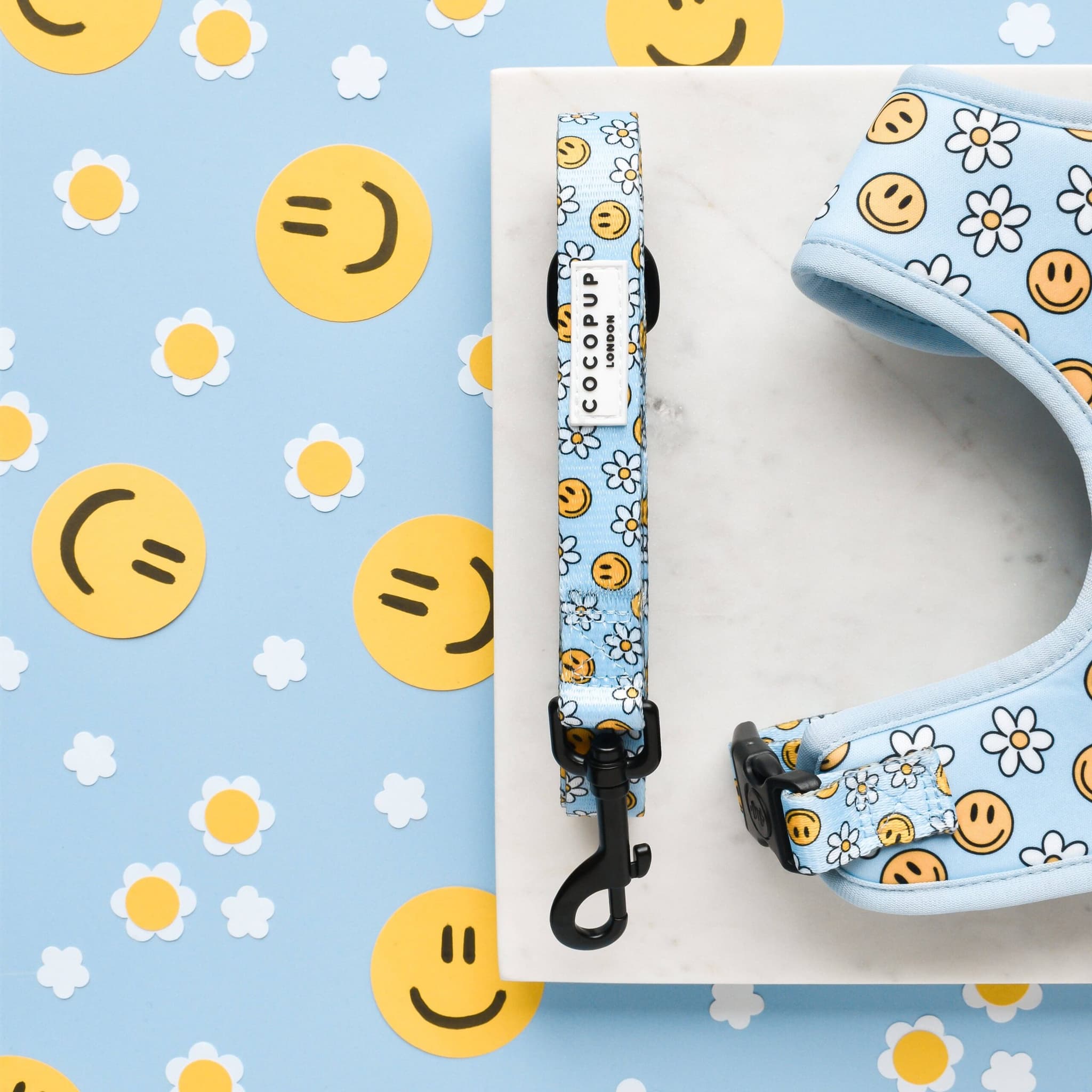 Smiley Pawty Tent - Hundekobbel med Smiley-mønster, 152 cm
