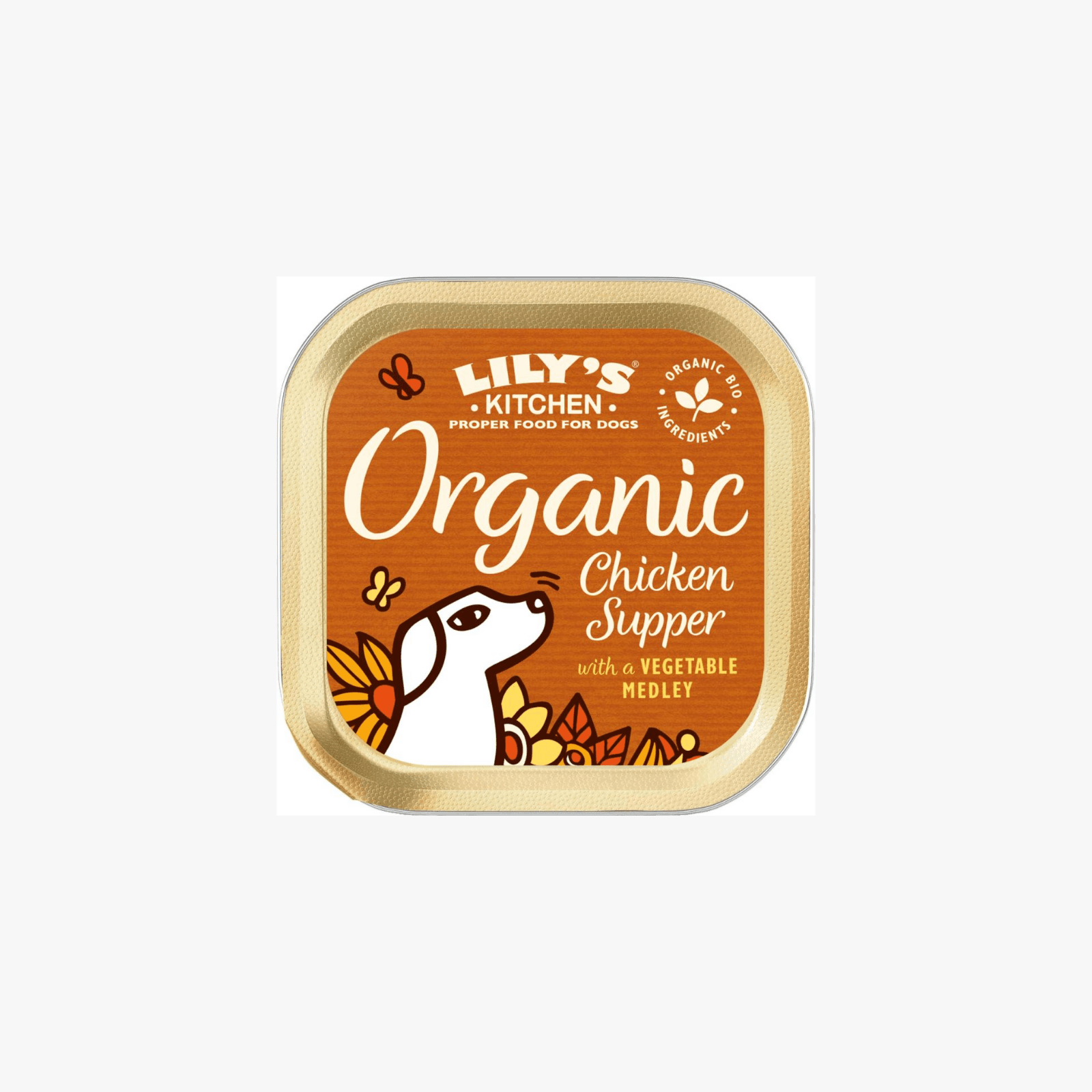 Lily’s Kitchen Organic Chicken Supper – Våtfôr til voksene hunder med Kylling, Svin, Storfe og Fisk, 150g
