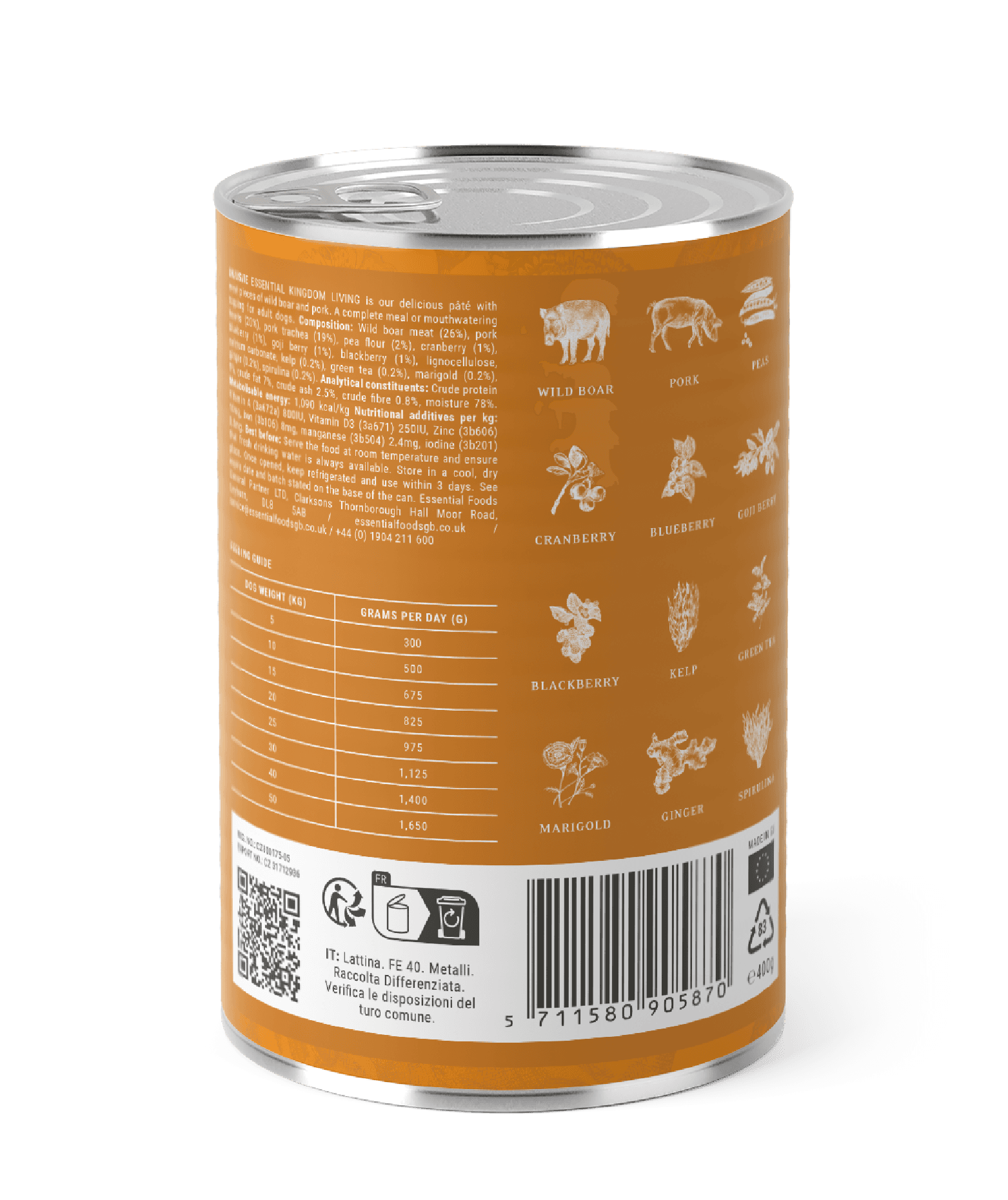 Essential Kingdom Living – Våtfôr med villsvin og svin | 400g