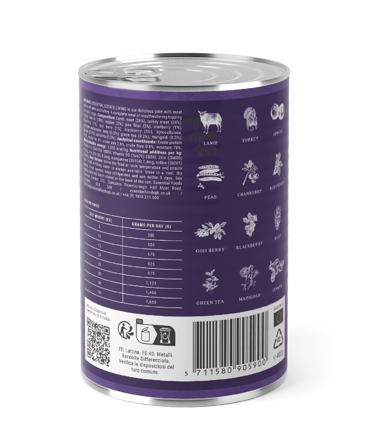Essential Estate Living – Våtfôr med lam og kalkun | 400g