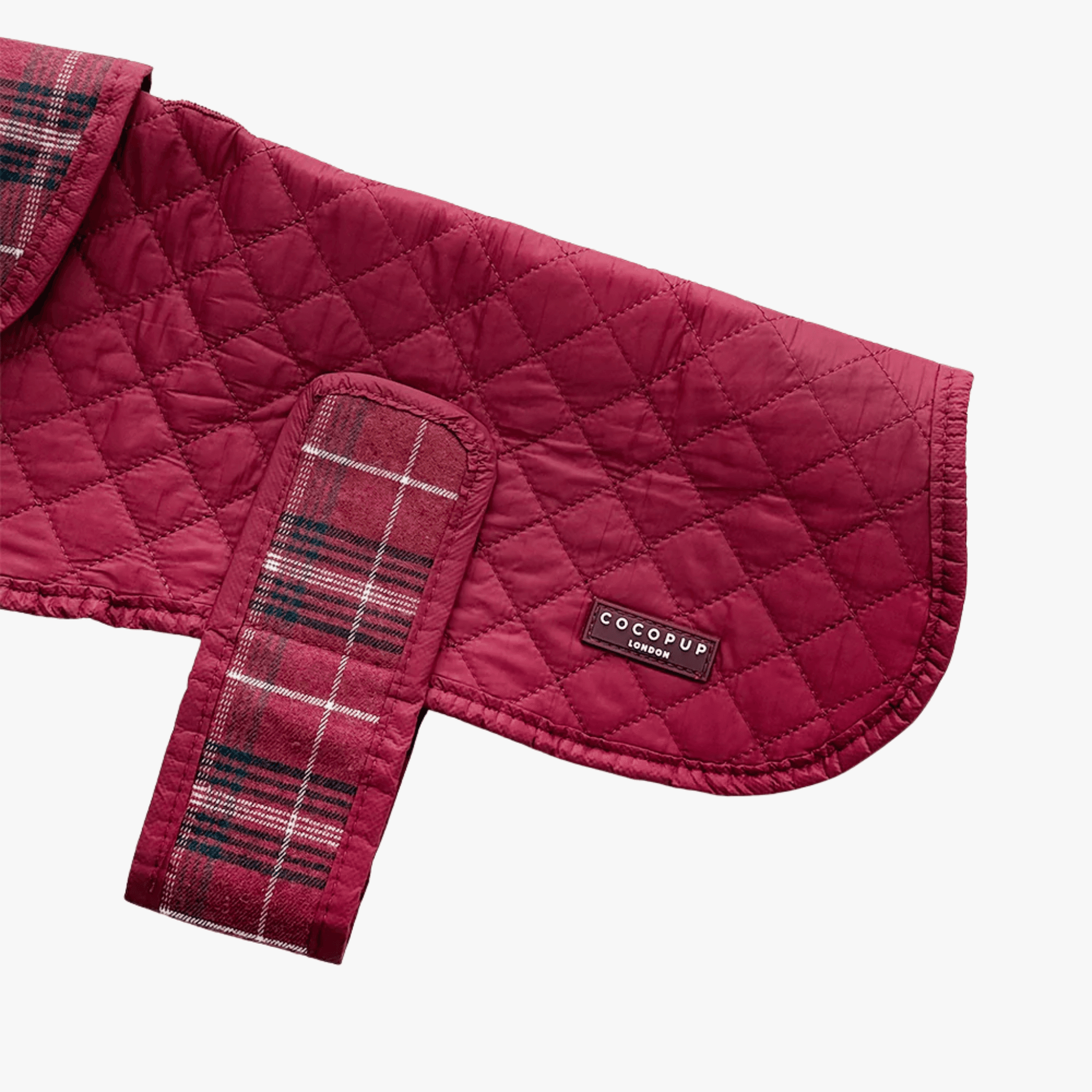 Luxe Quilted Mulberry Plaid - Vattert hundejakke