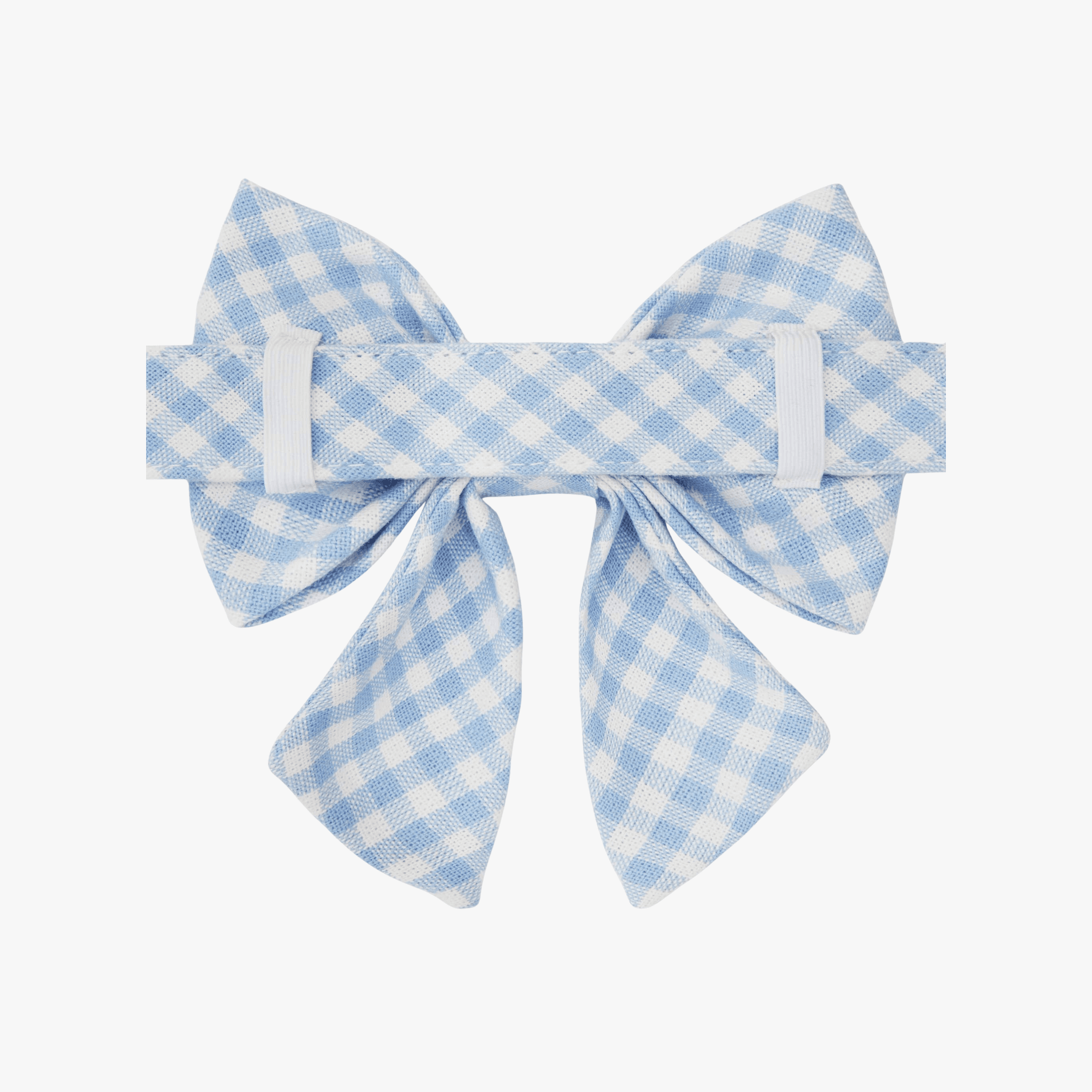 Sky Blue Gingham Lady Bow - Hundesløyfe