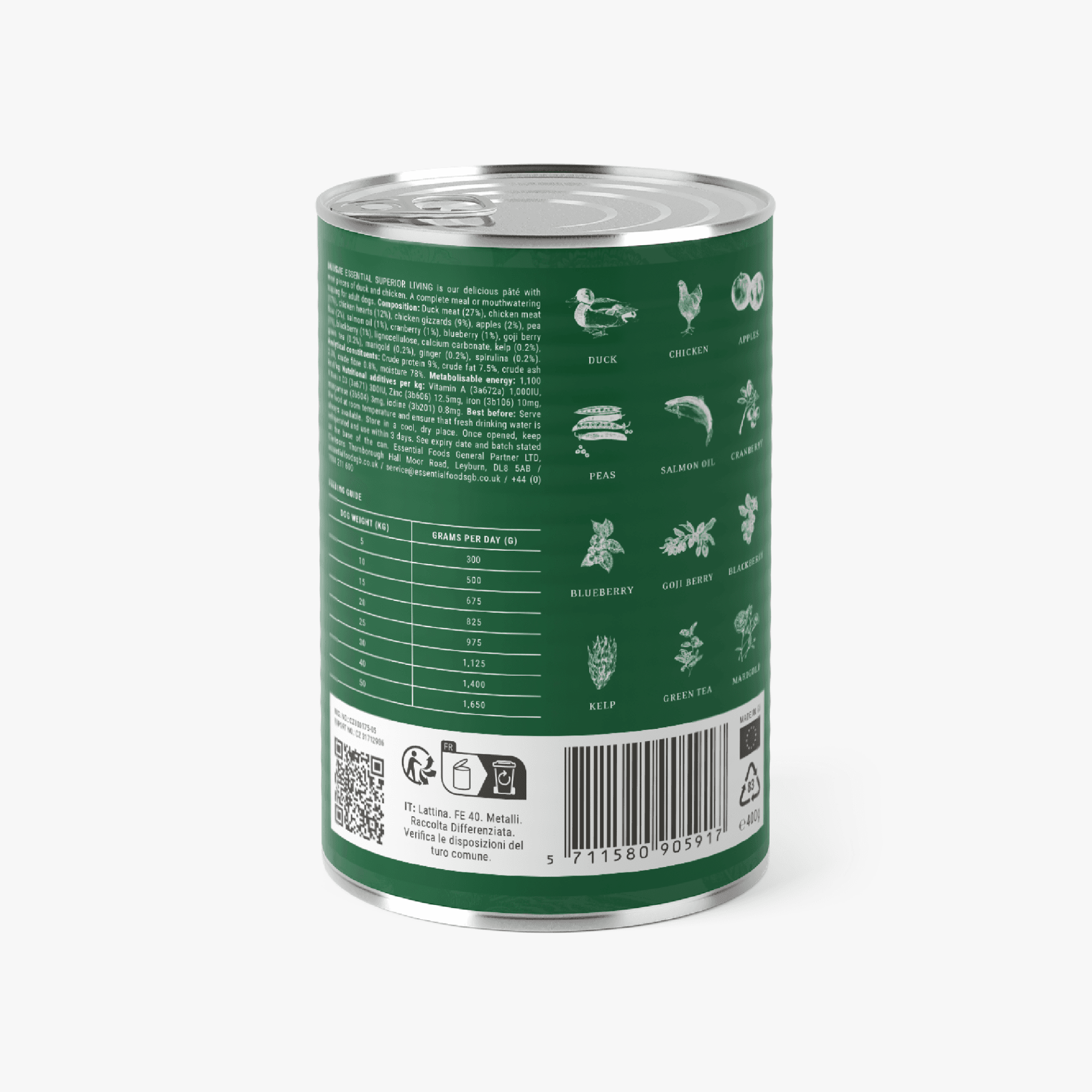 Essential Superior Living Pâté – Våtfôr med and og kylling | 400g